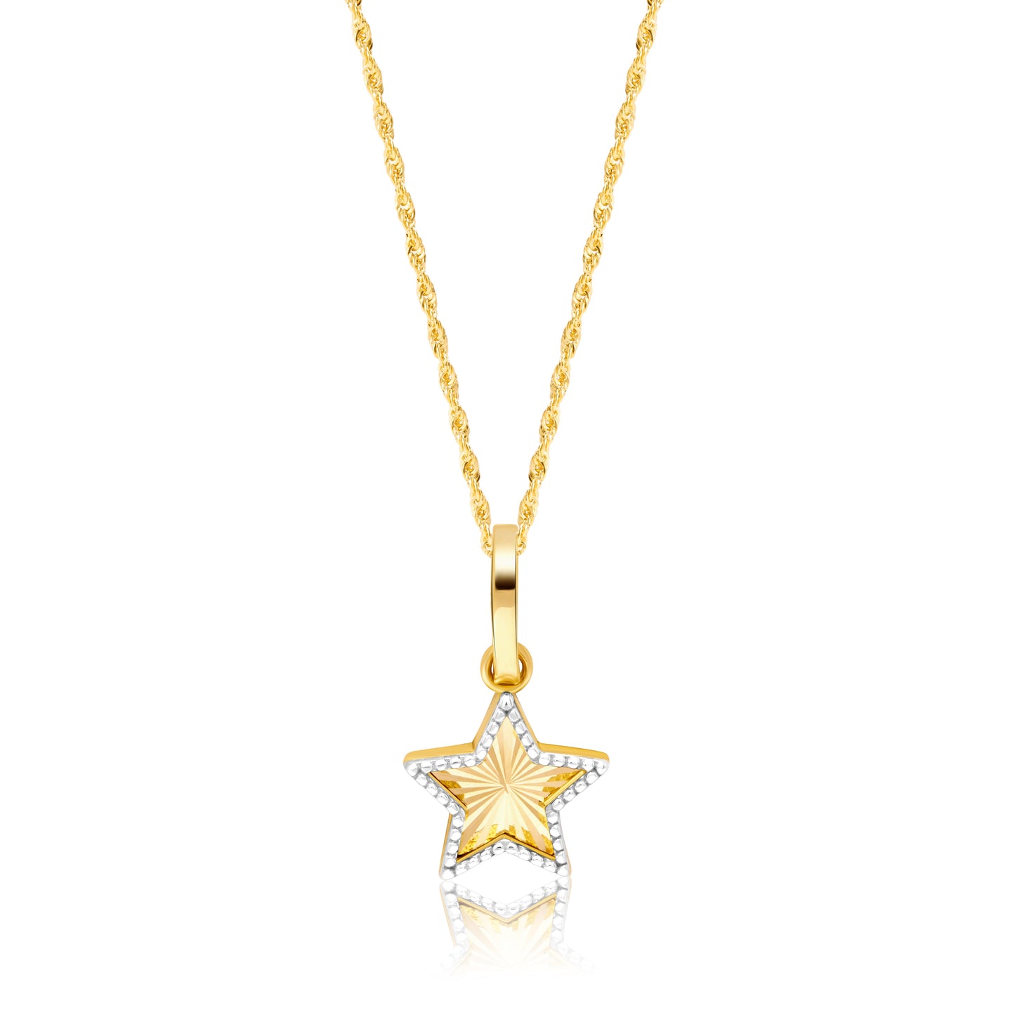 18K Pure Gold Star Necklace