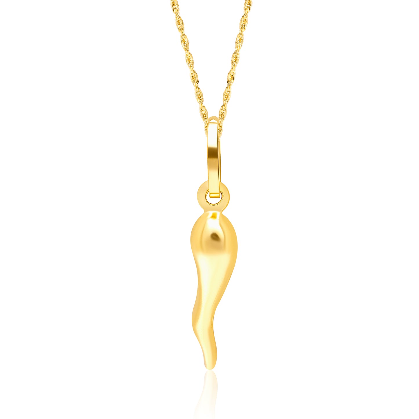 18K Pure Gold Horn Necklace