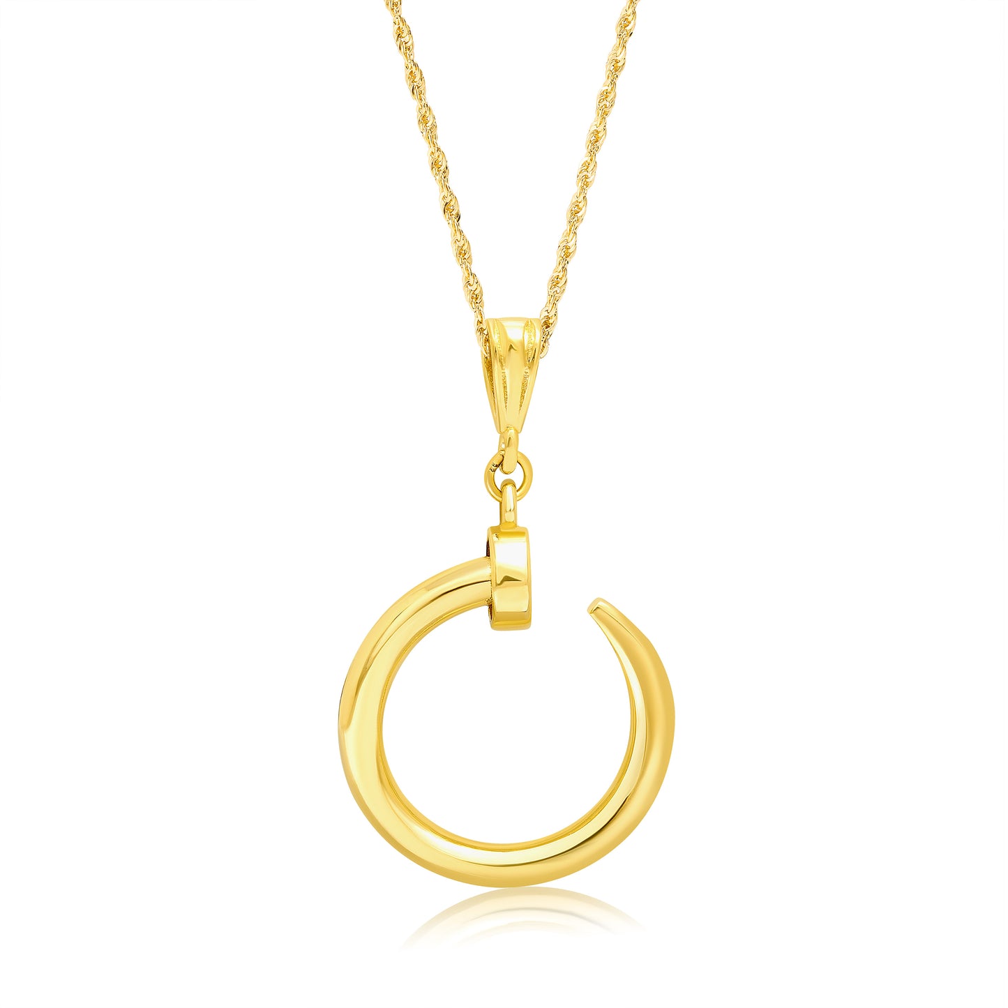 18K Pure Gold Curved Nail Necklace
