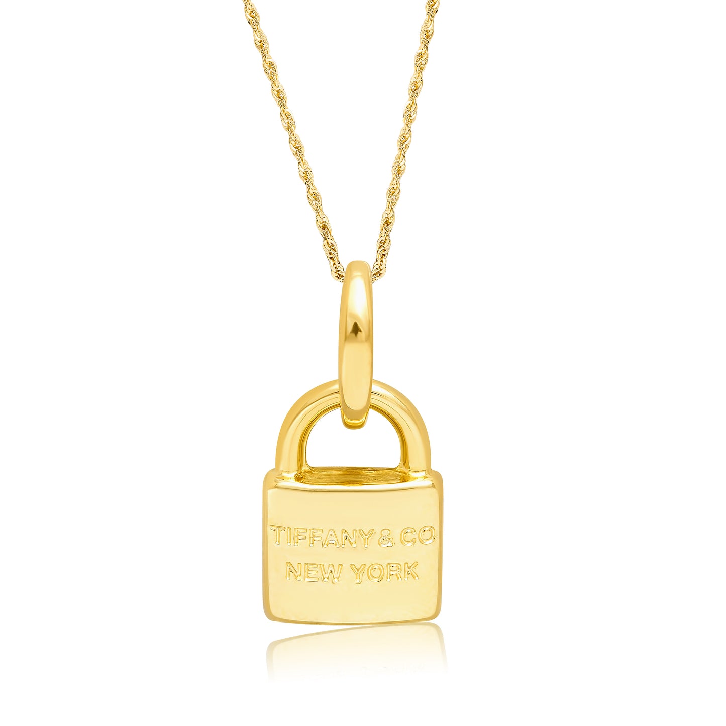 18K Pure Gold Elegant T.F Lock Necklace