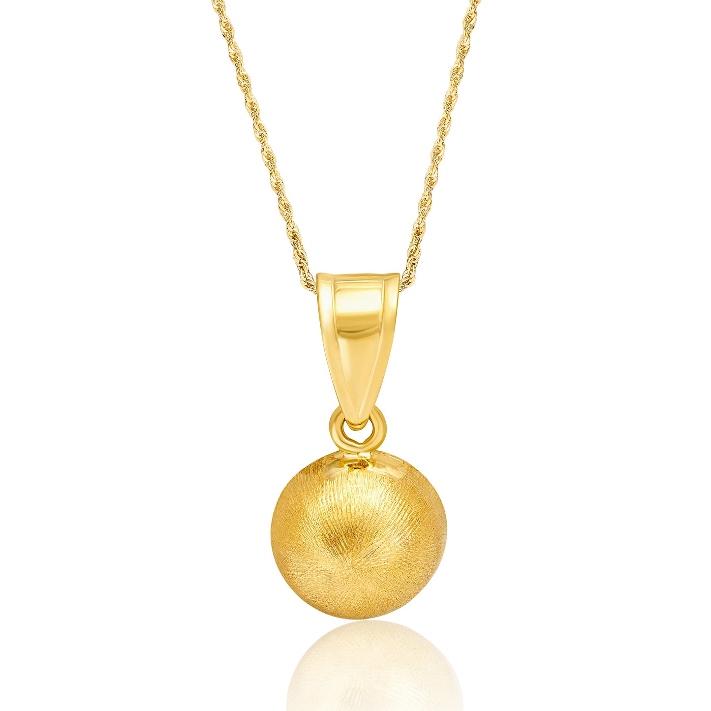 18K Pure Gold Half Ball Necklace