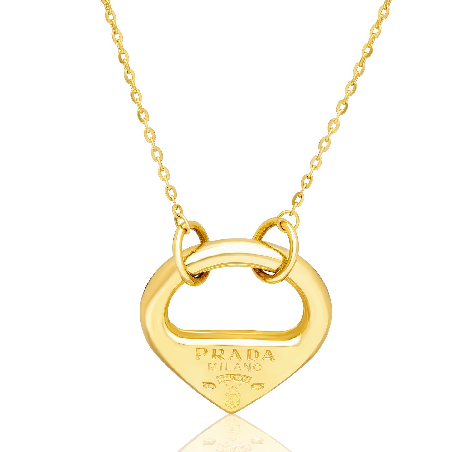 18K Pure Gold Heart Necklace