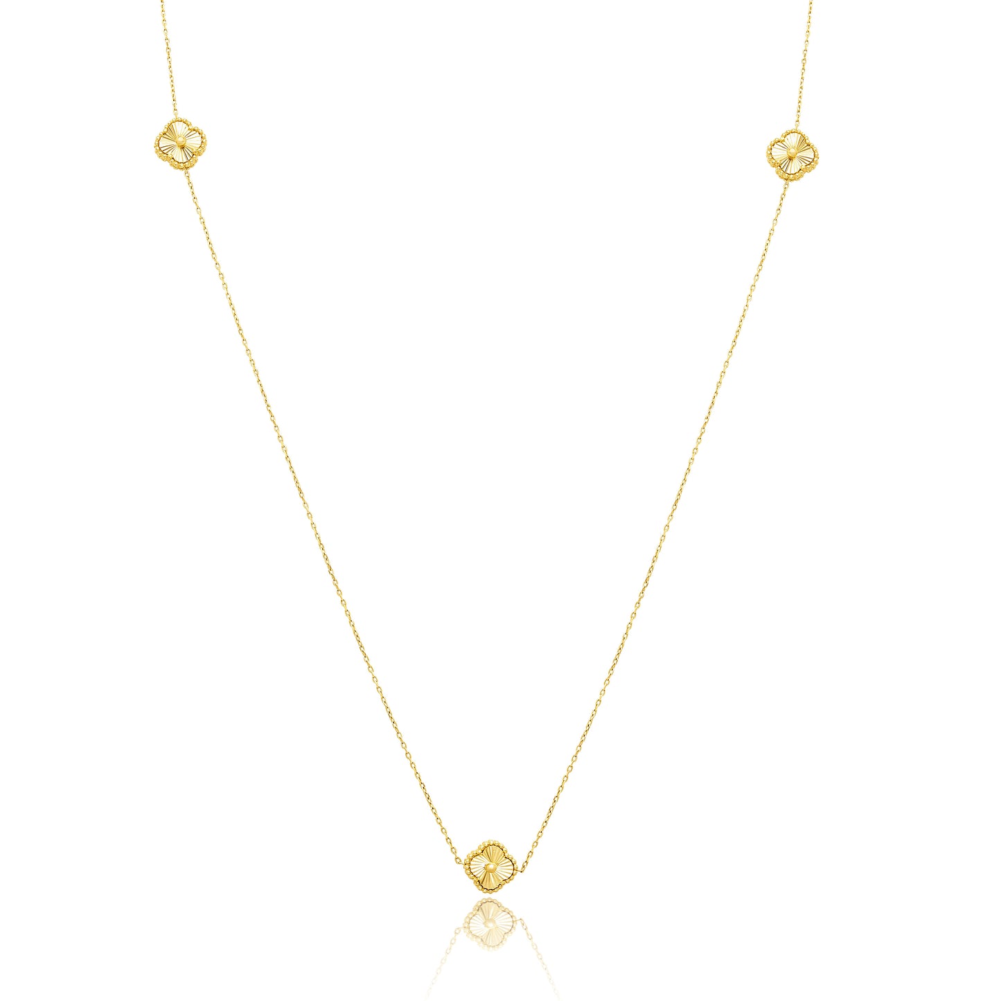 18K Pure Gold Flower Necklace