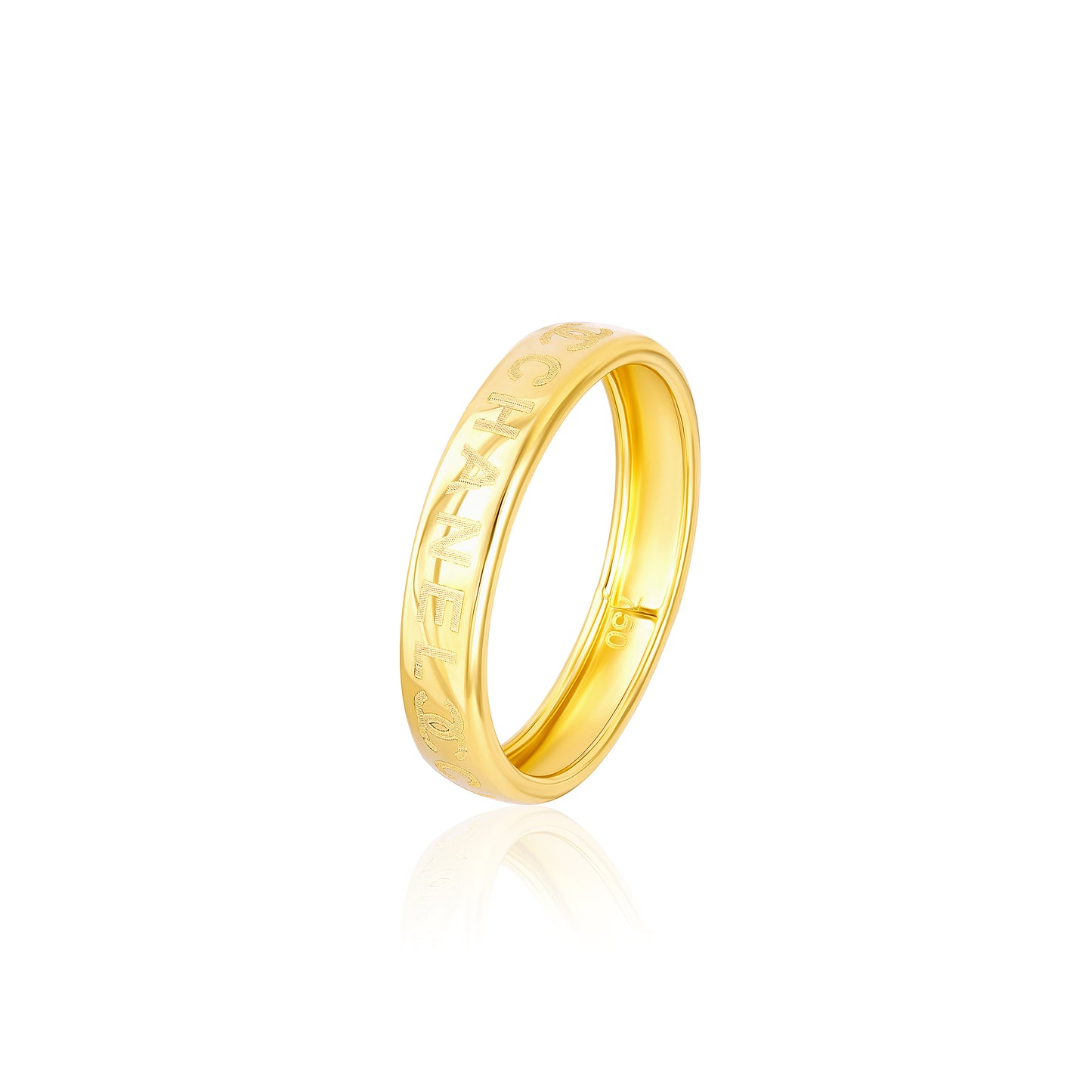 18K Pure Gold Round Ring