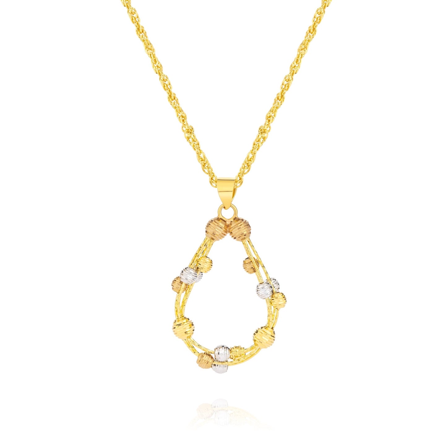 18K Pure Gold Oval Seed Necklace