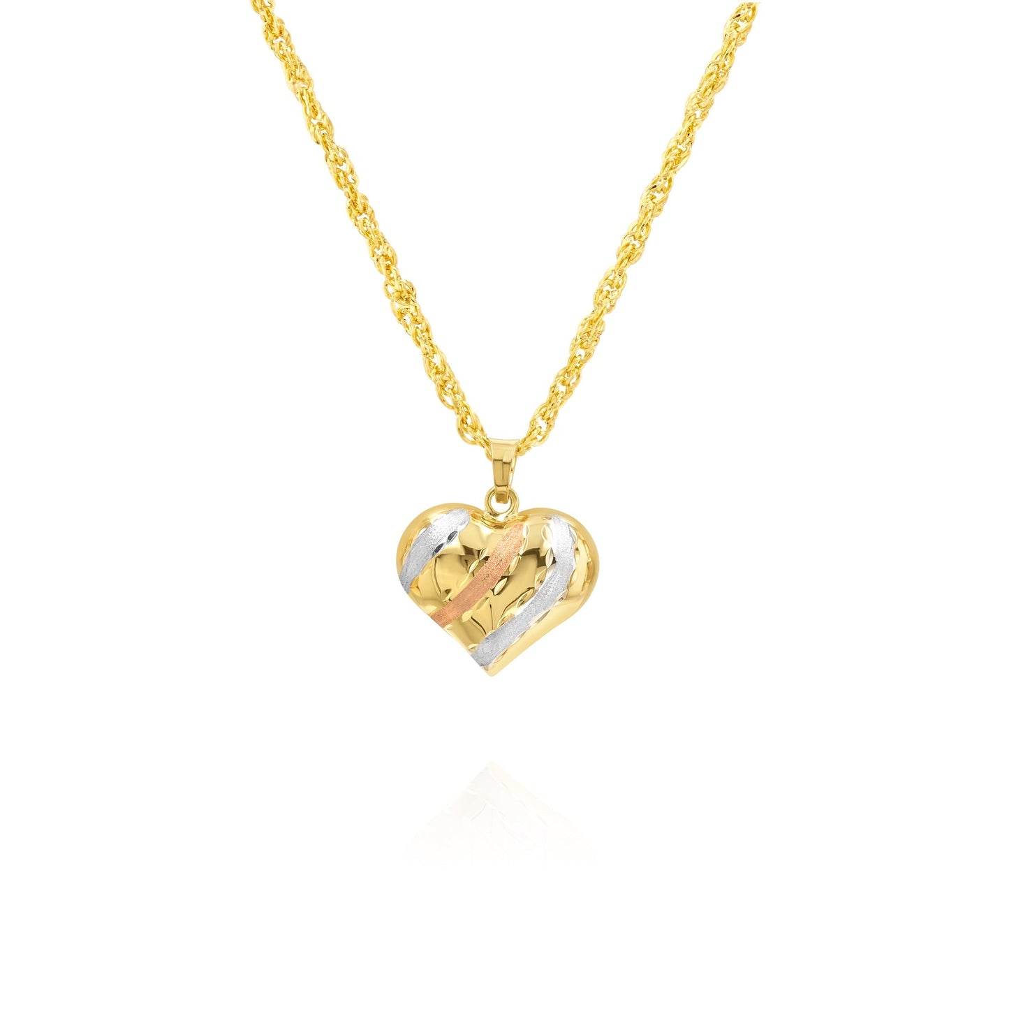 18K Pure Gold Heart Necklace
