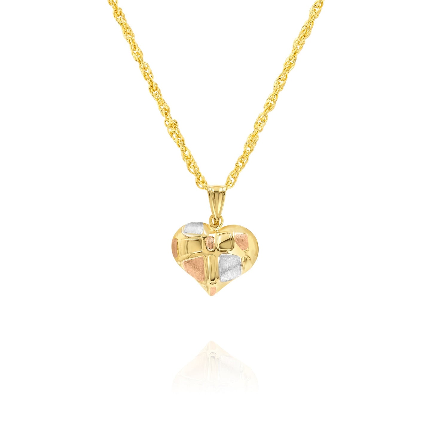 18K Pure Gold Heart Necklace