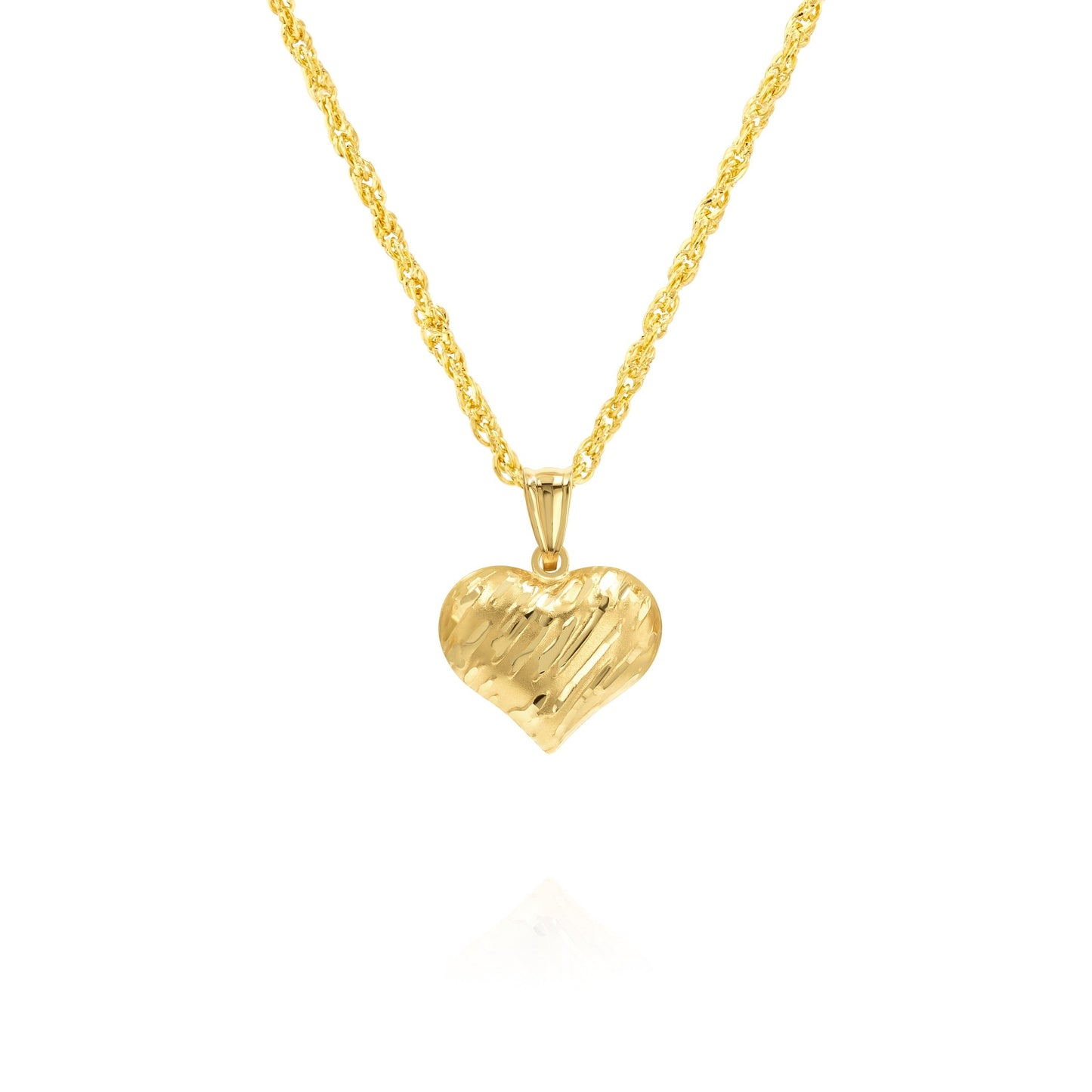 18K Pure Gold Heart Necklace