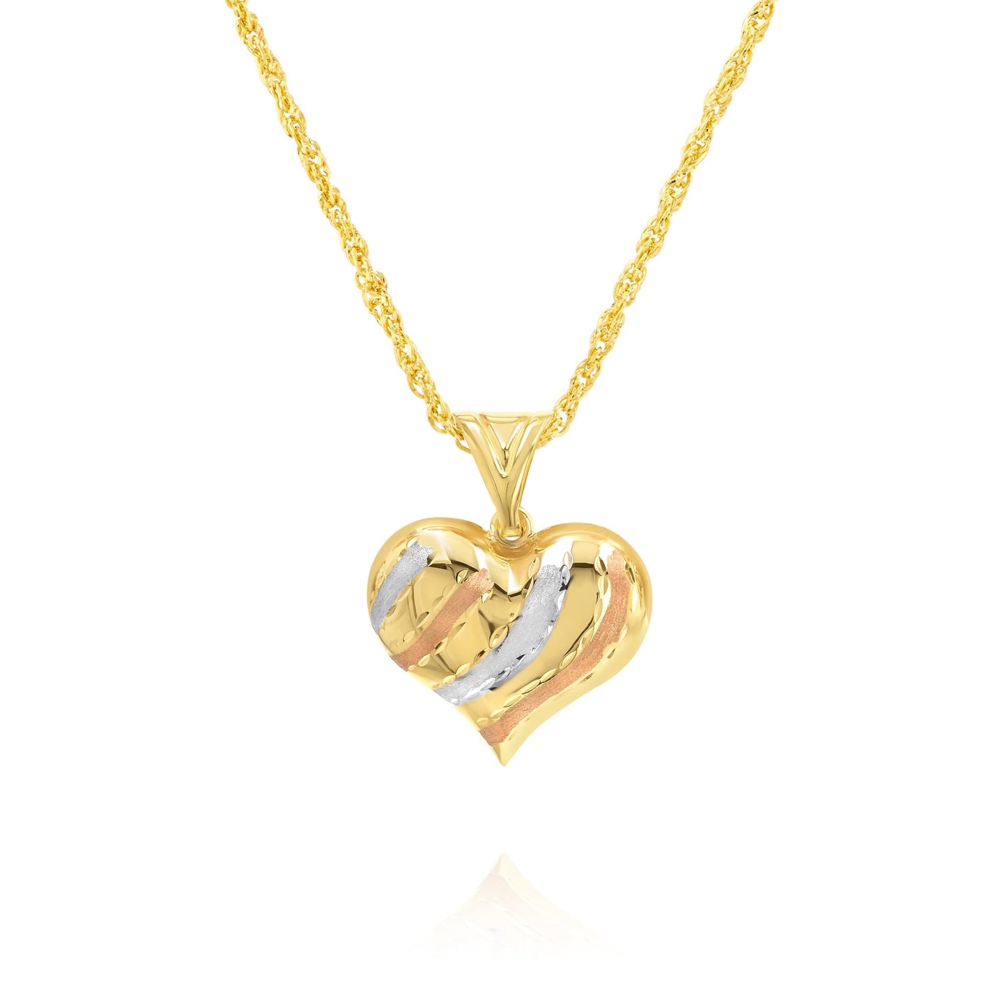 18K Pure Gold Heart Necklace