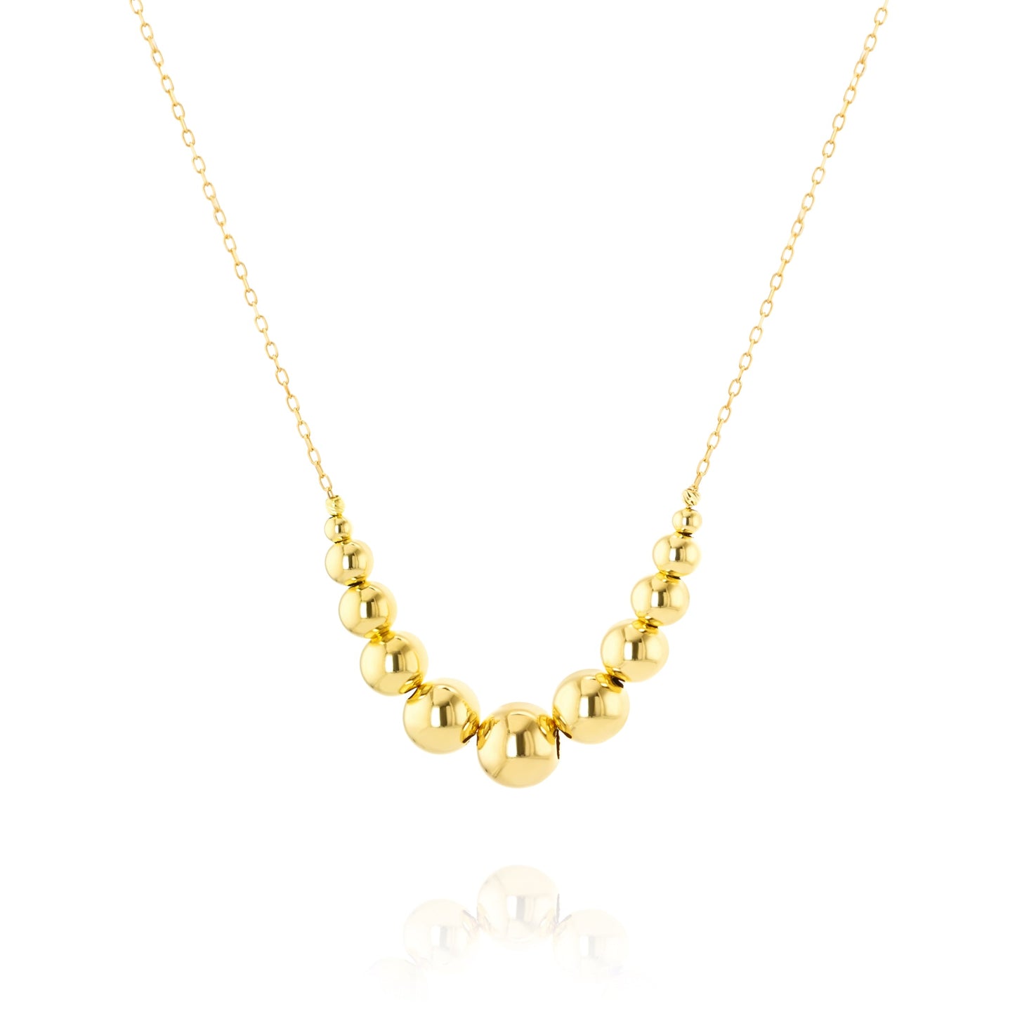 18K Pure Gold Ball Seeds Necklace