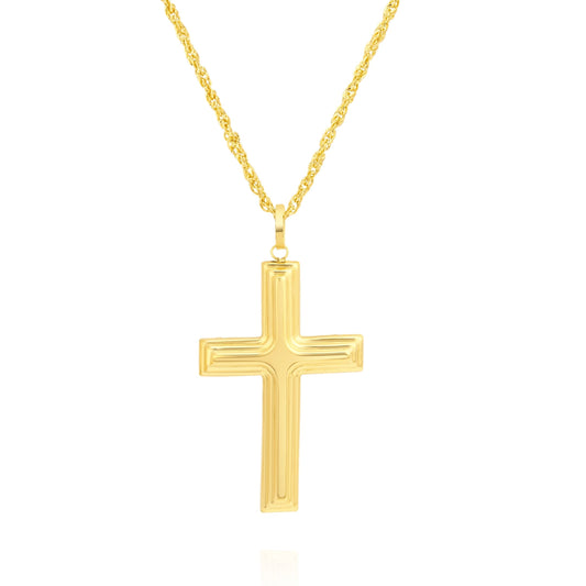 18K Pure Gold Jesus Cross Necklace