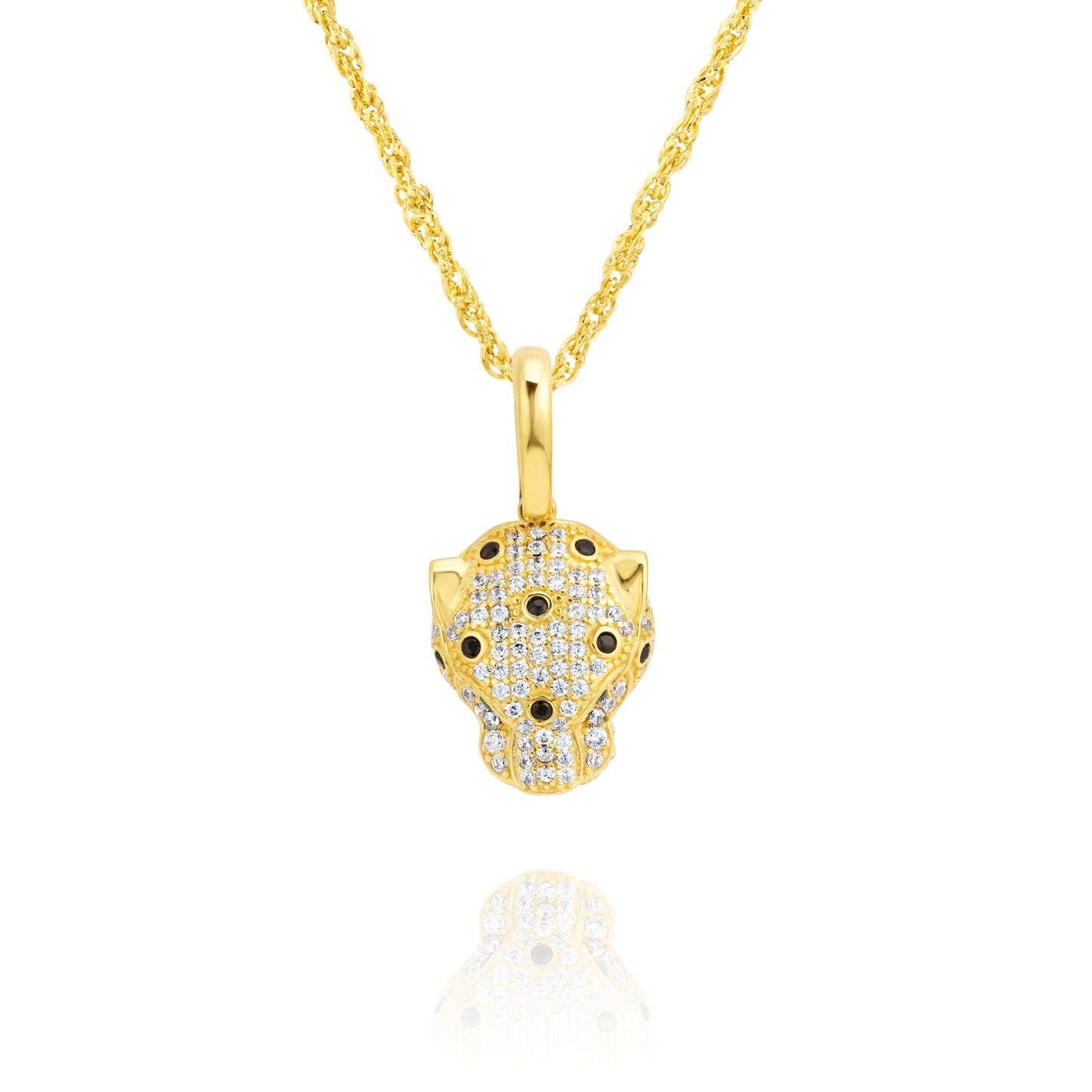 18K Pure Gold Panther Necklace