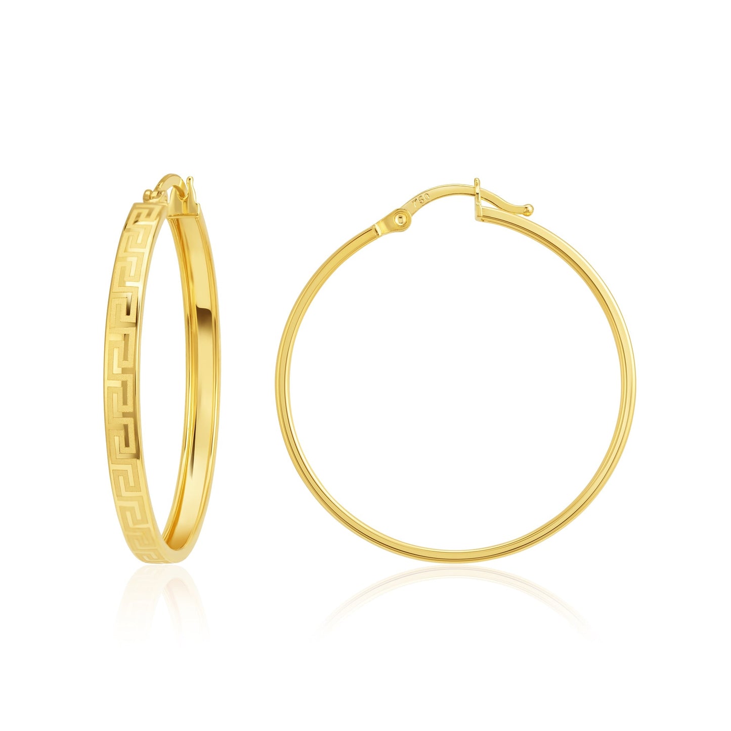 18K Pure Gold Round Loop Earrings