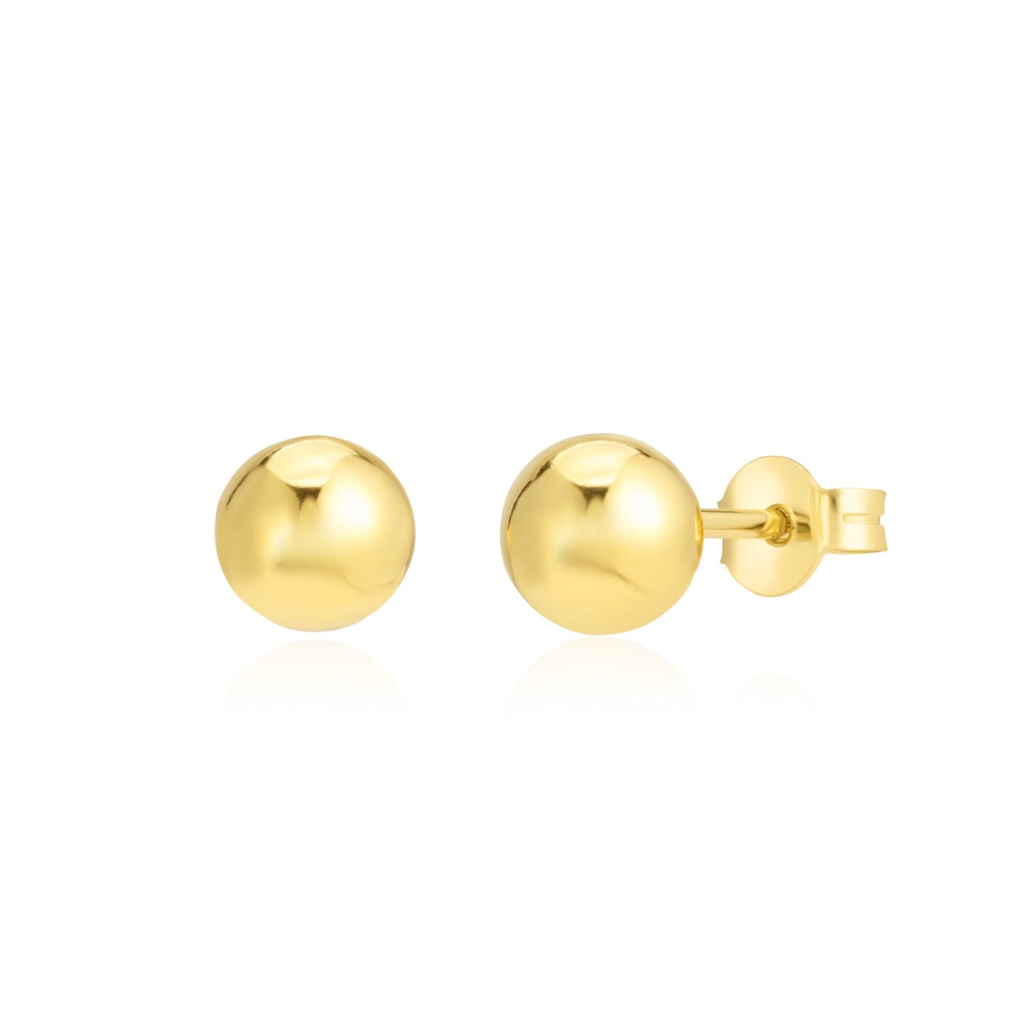 18K Pure Gold Ball Stud Earrings