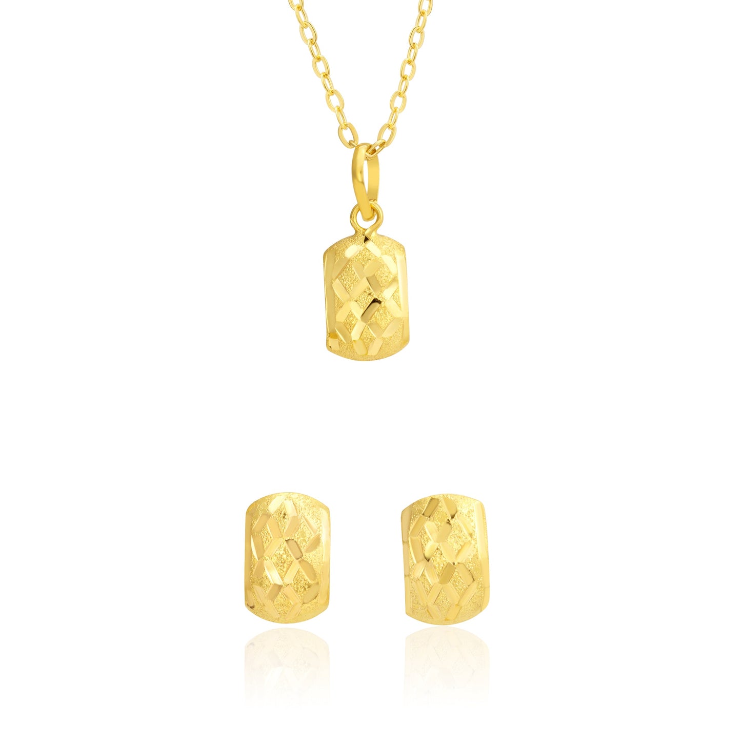 18K Pure Gold Clip Jewelry Set