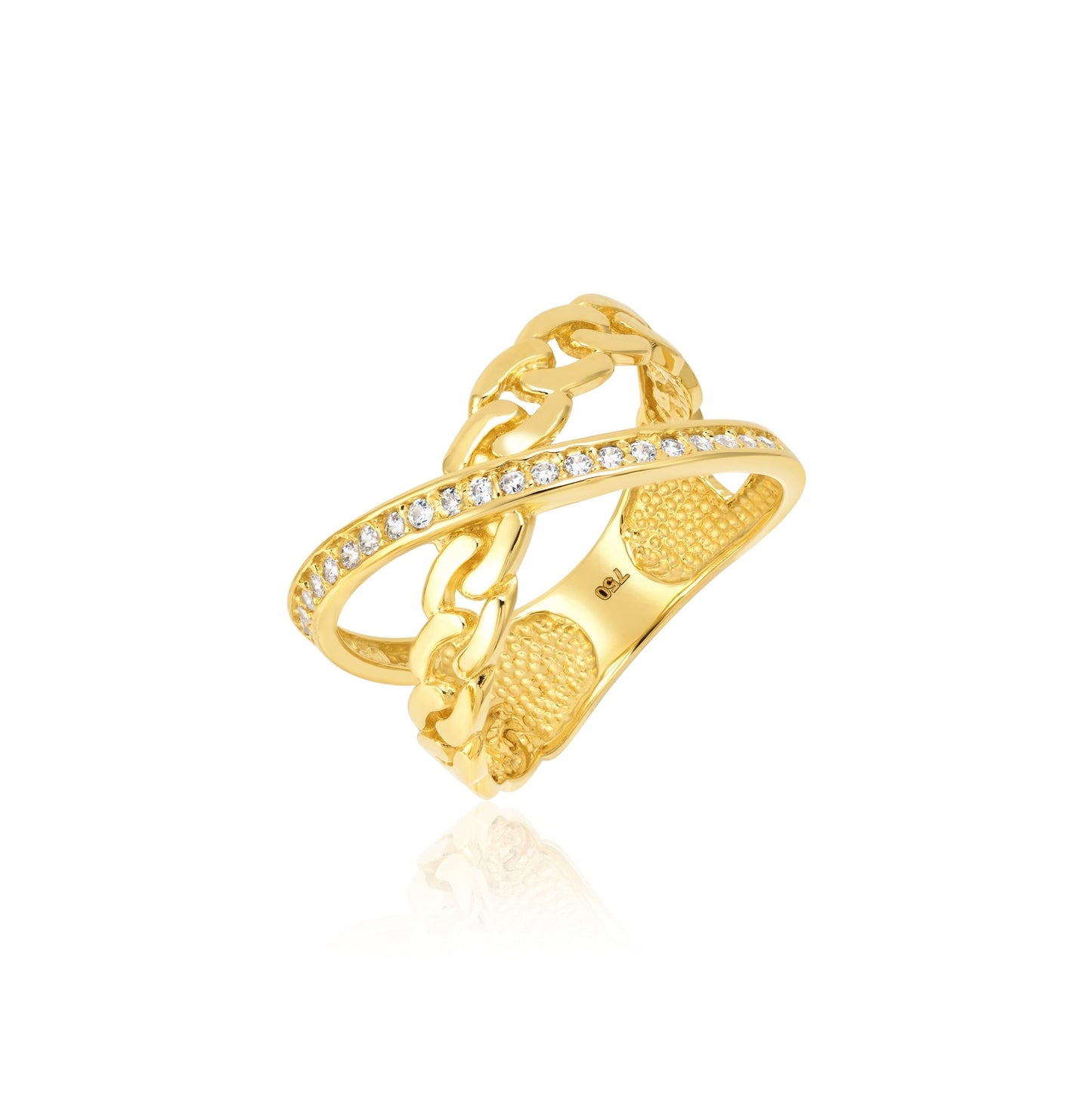 18K Pure Gold Elegant Stone Ring