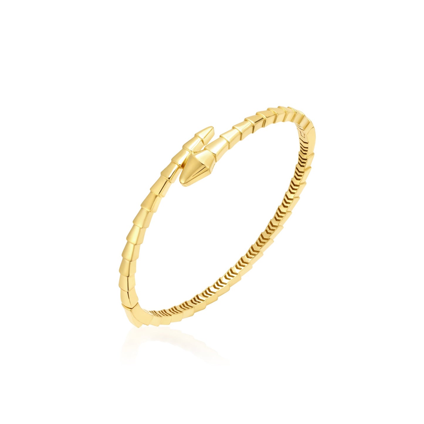 18K Pure Gold Elegant Snake Bangle