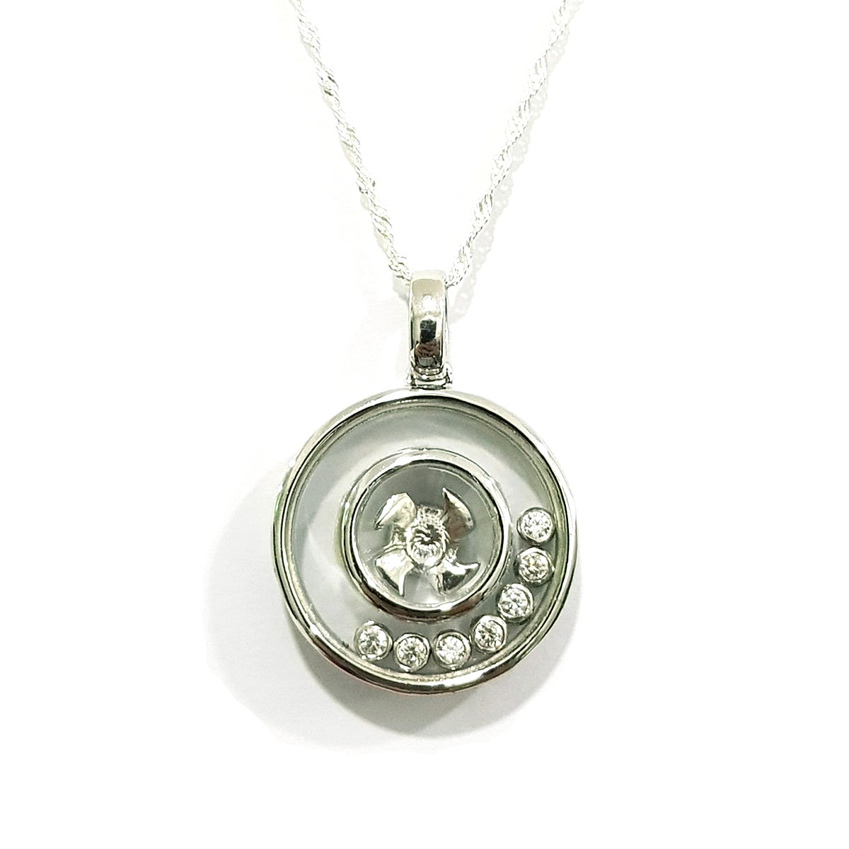Real 925 Sterling Silver Elegant Round Design Necklace | Silver | 18K Gold Jewelry