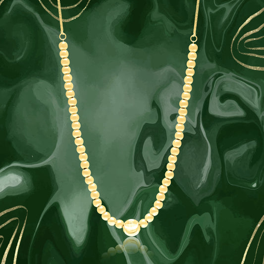 18K Pure Gold Multi Seed Necklace