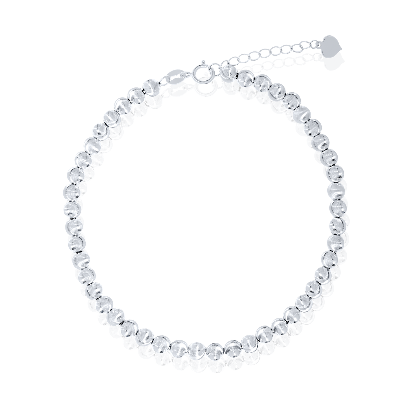 18K Pure White Gold Seed Bracelet