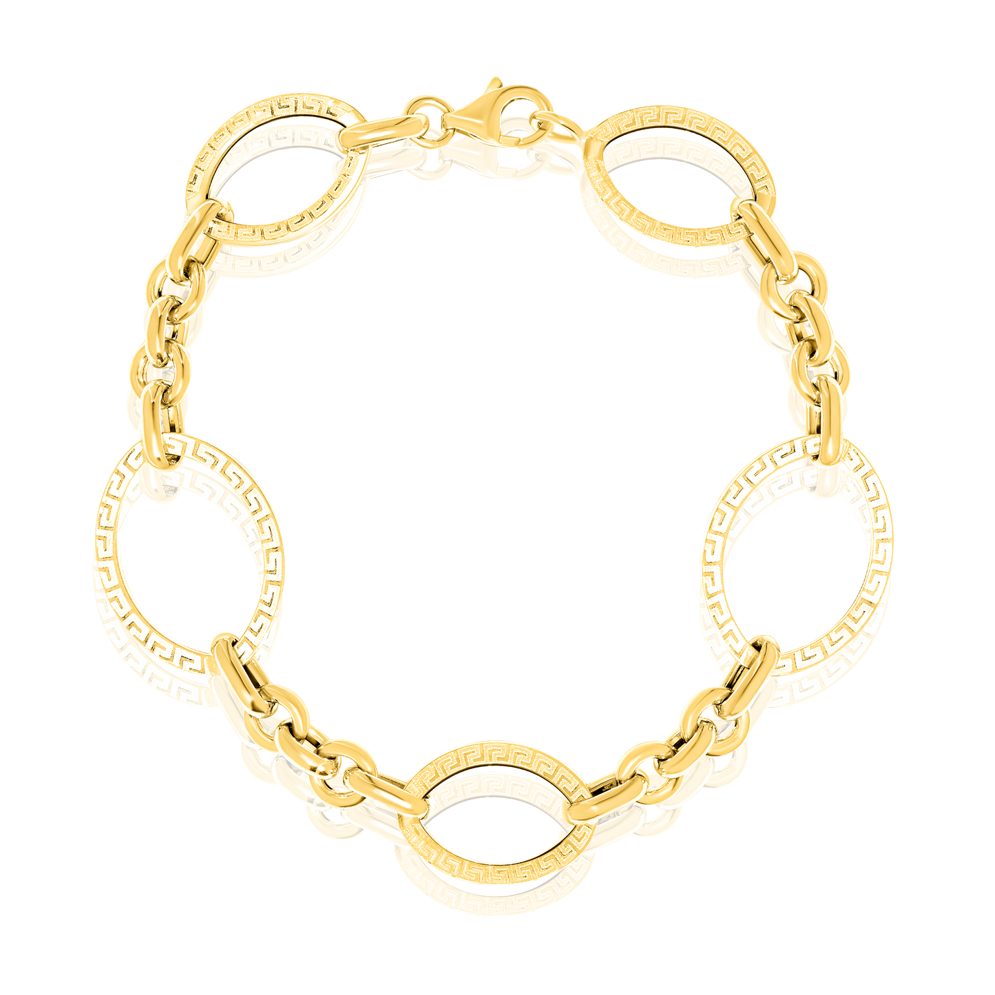18K Pure Gold Oval Linked Bracelet