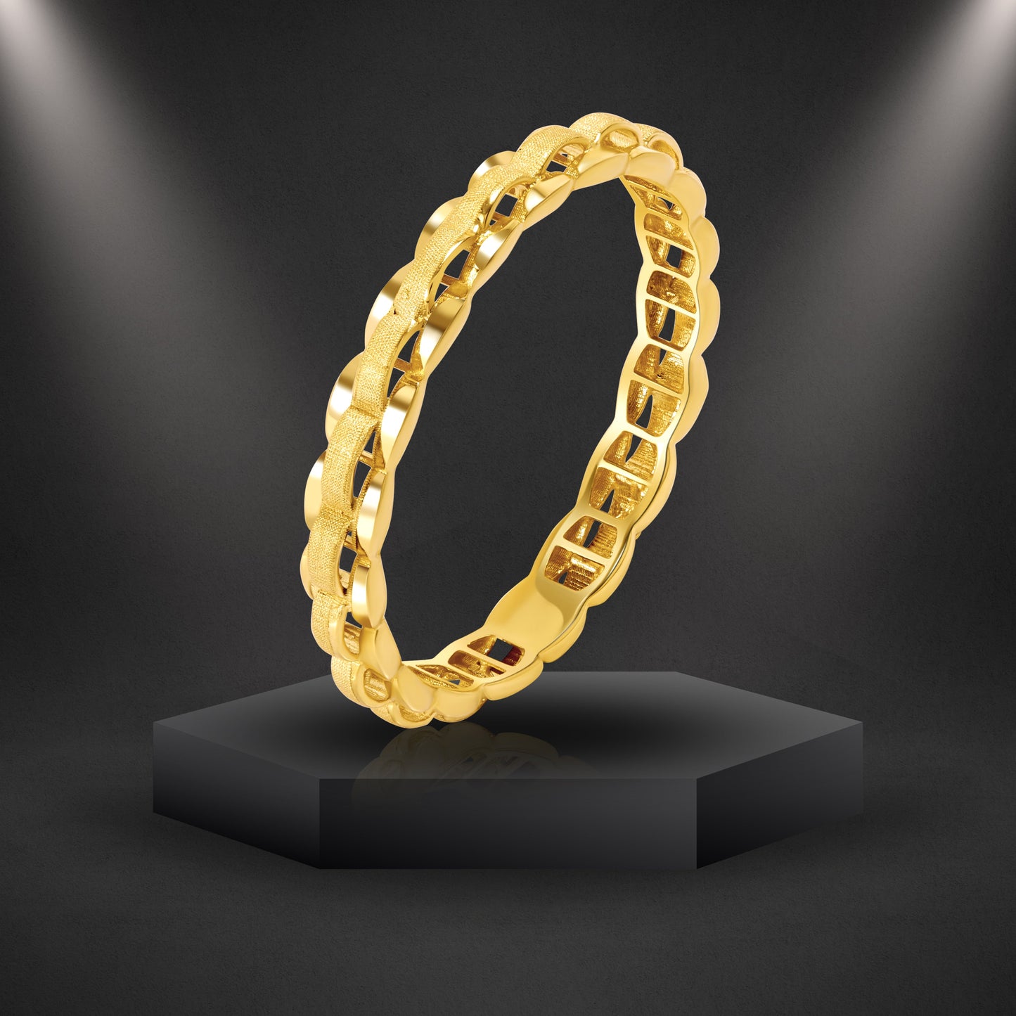 18K Pure Gold Elegant Ring