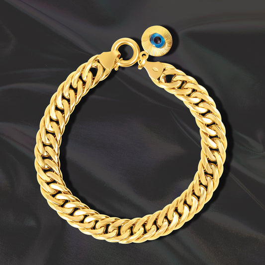 18K Pure Gold Thick Linked Bracelet