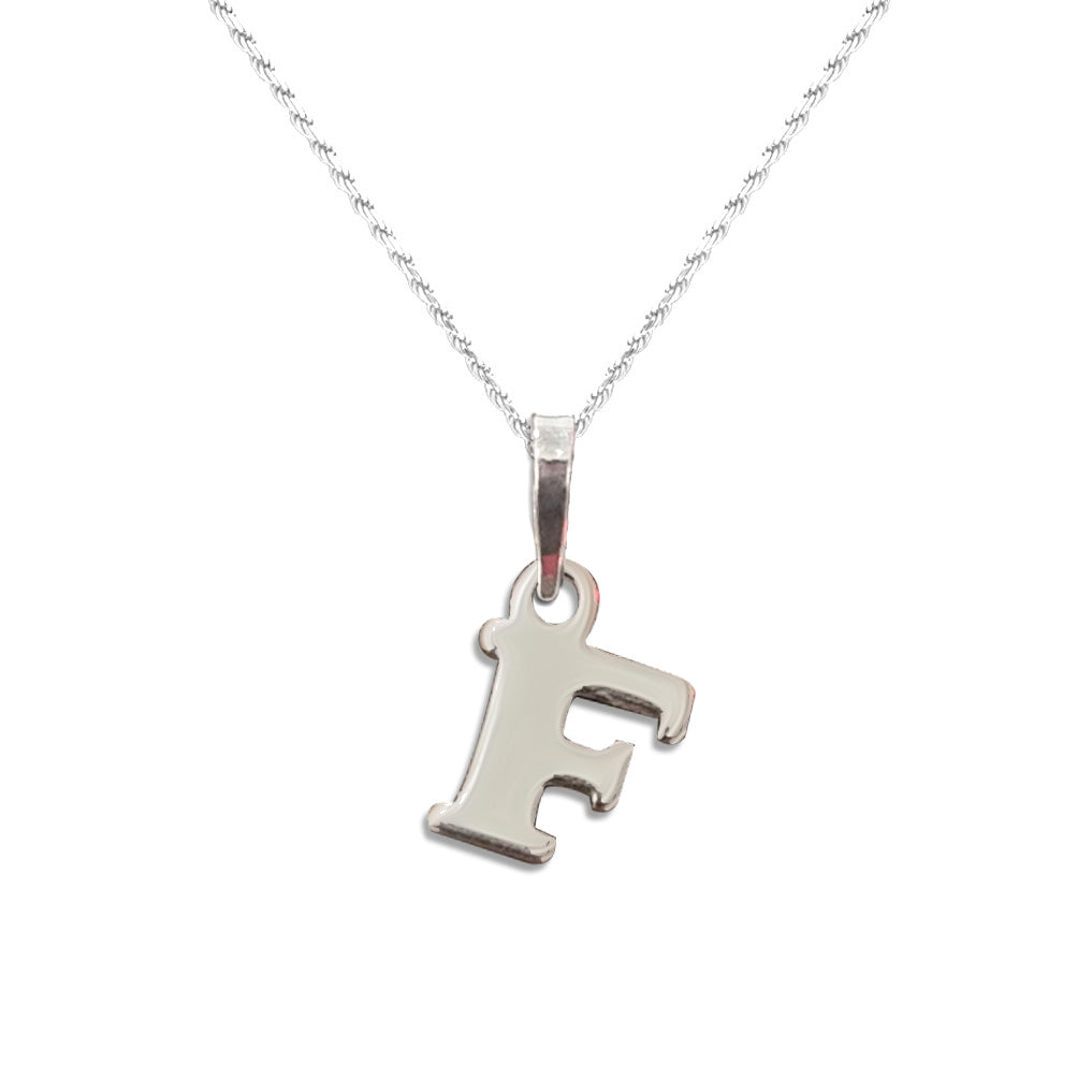 Real 925 Sterling Letter F Pendant Necklace