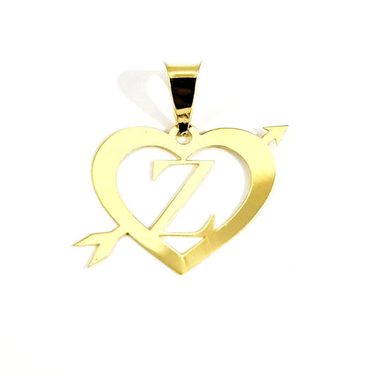 18K Pure Gold Heart Letter Z Design Necklace | Necklace | 18K Gold Jewelry