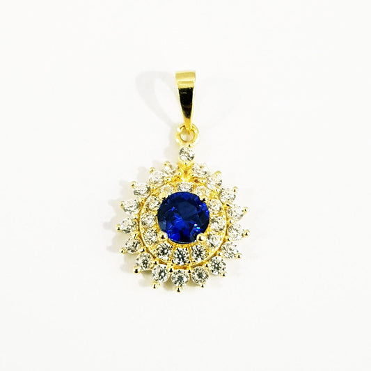 18K Pure Gold Zircon stone Necklace