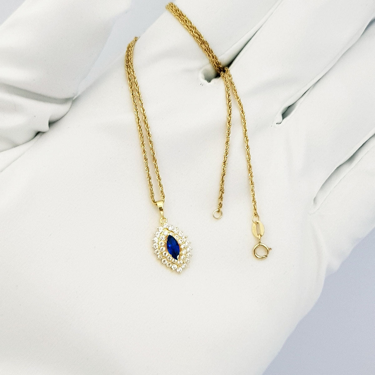 18K Pure Gold Zircon stone Necklace | Necklace | 18K Gold Jewelry