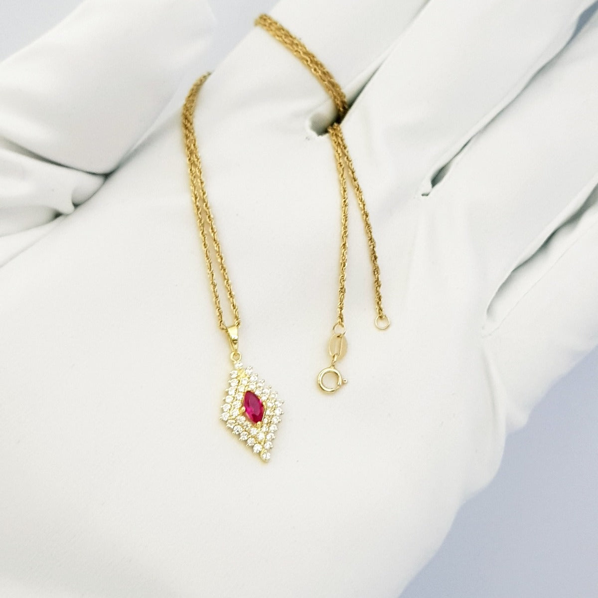 18K Pure Gold Zircon stone Necklace | Necklace | 18K Gold Jewelry