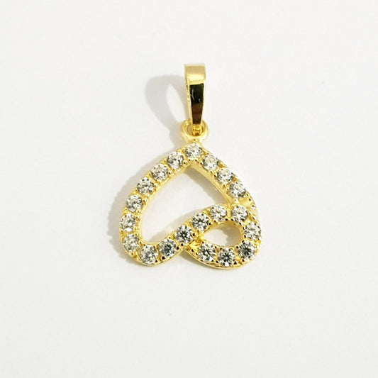 18K Pure Gold Heart Design With Zircon Stone Necklace | Necklace | 18K Gold Jewelry