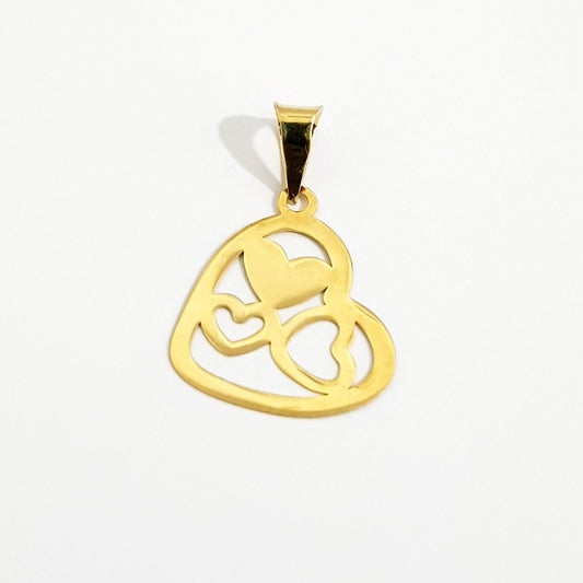 18K Pure Gold Quadruple Heart Design Necklace | Necklace | 18K Gold Jewelry