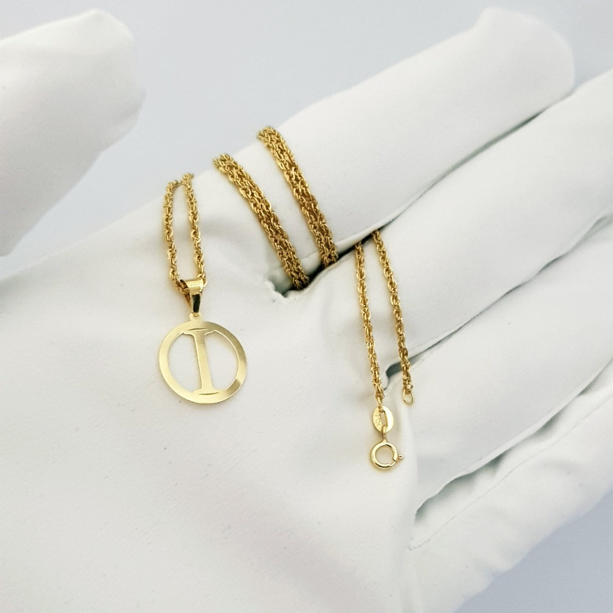 18K Pure Gold Letter I Design Necklace | Necklace | 18K Gold Jewelry