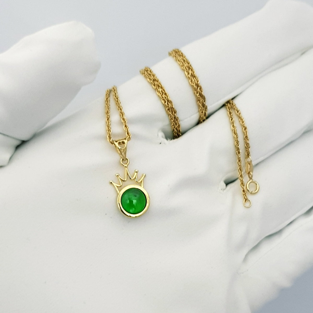 18K Pure Gold Crown Stone Necklace | Necklace | 18K Gold Jewelry