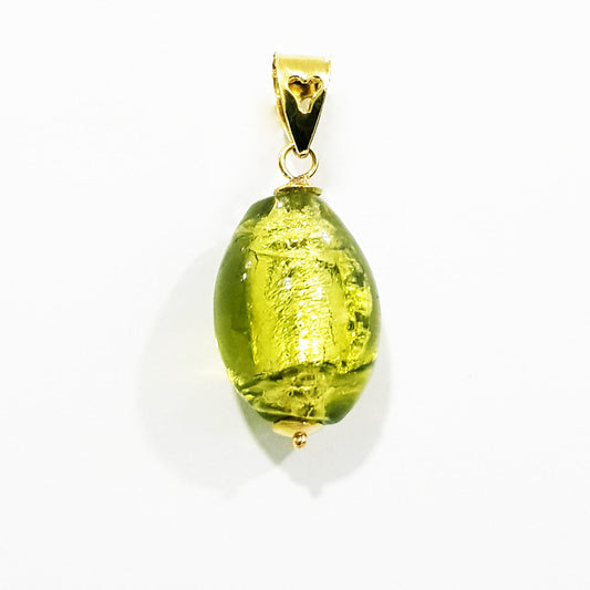 18K Pure Gold Yellow Stone Necklace