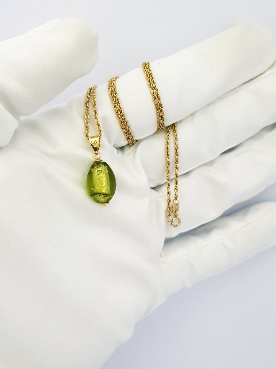 18K Pure Gold Stone Necklace | Necklace | 18K Gold Jewelry