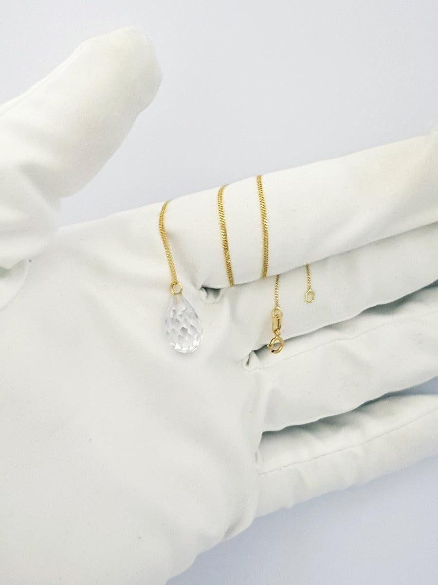 18K Pure Gold White Gem Necklace | Necklace | 18K Gold Jewelry