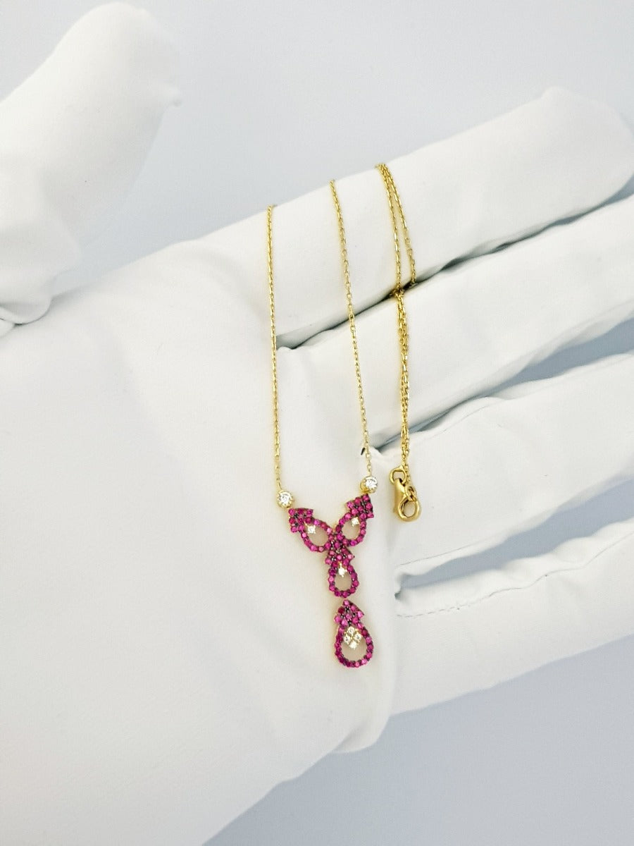 18K Pure Gold Swarovski Necklace | Necklace | 18K Gold Jewelry