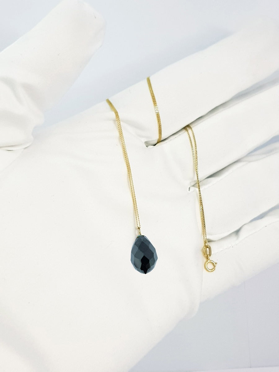 18K Pure Gold Crystal Stone Necklace | Necklace | 18K Gold Jewelry