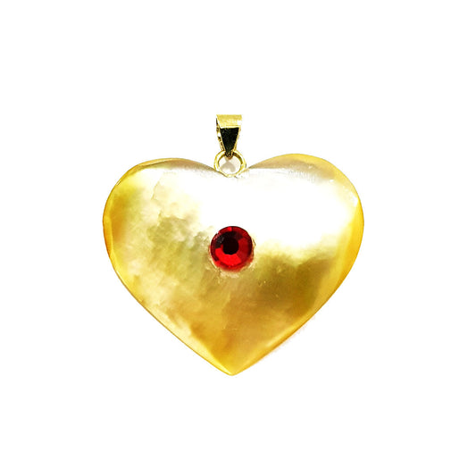 18K Pure Gold Heart Stone Design Necklace | Necklace | 18K Gold Jewelry