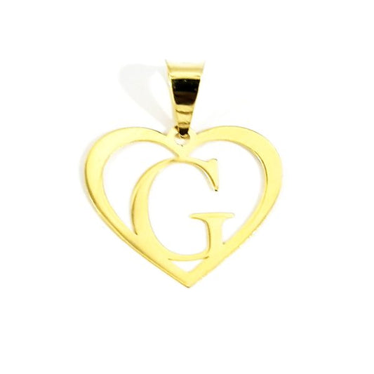 18K Pure Gold Heart Letter G Design Necklace | Necklace | 18K Gold Jewelry
