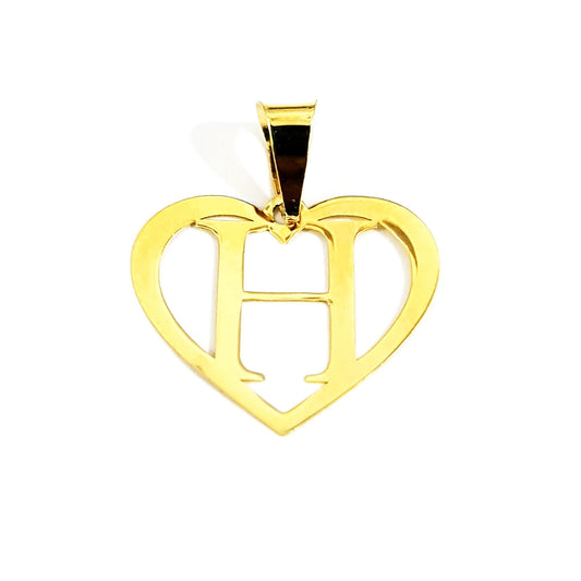 18K Pure Gold Heart Letter H Design Necklace | Necklace | 18K Gold Jewelry