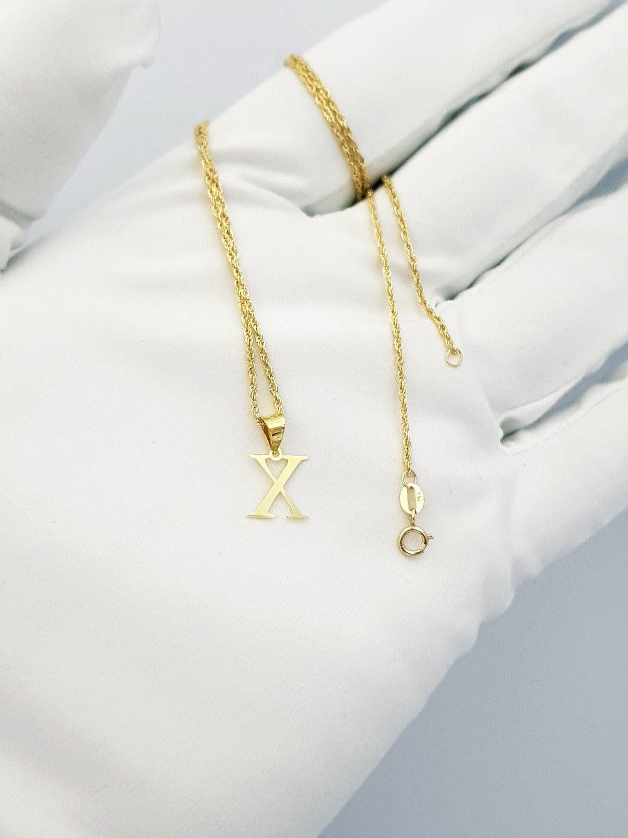 18K Pure Gold Letter X Design Necklace | Necklace | 18K Gold Jewelry