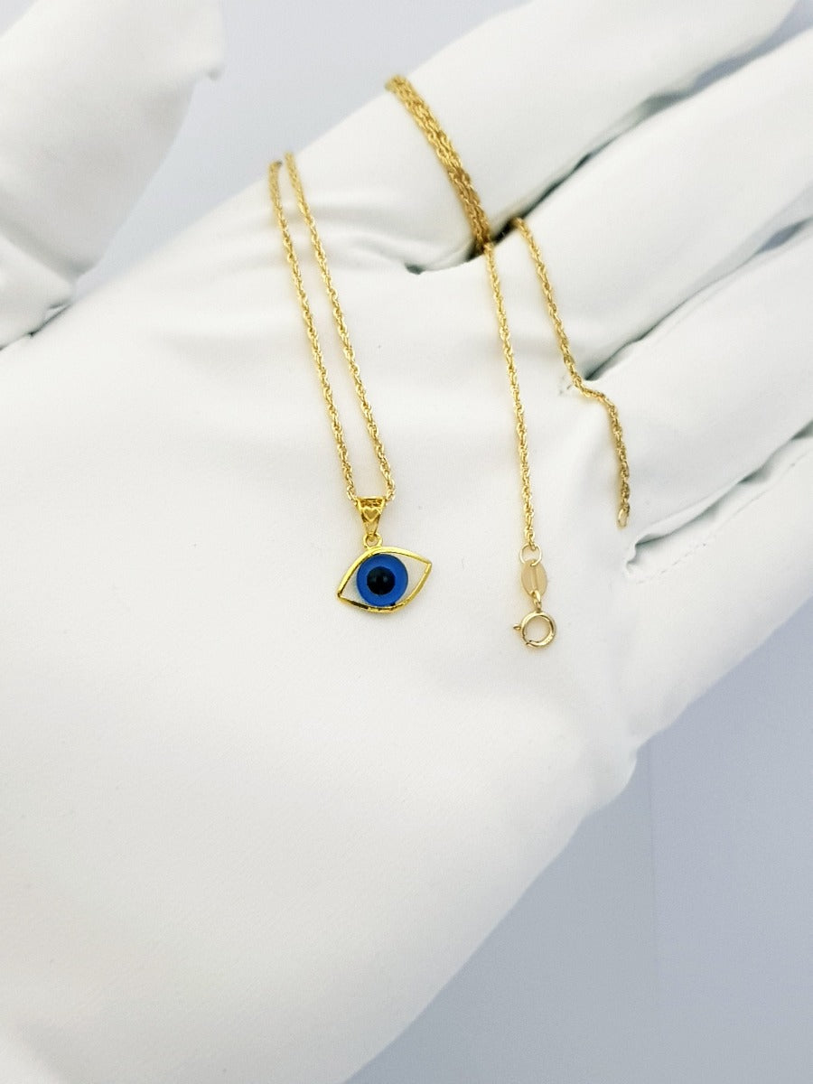 18K Solid Gold Eye Design Necklace | Gold | 18K Gold Jewelry