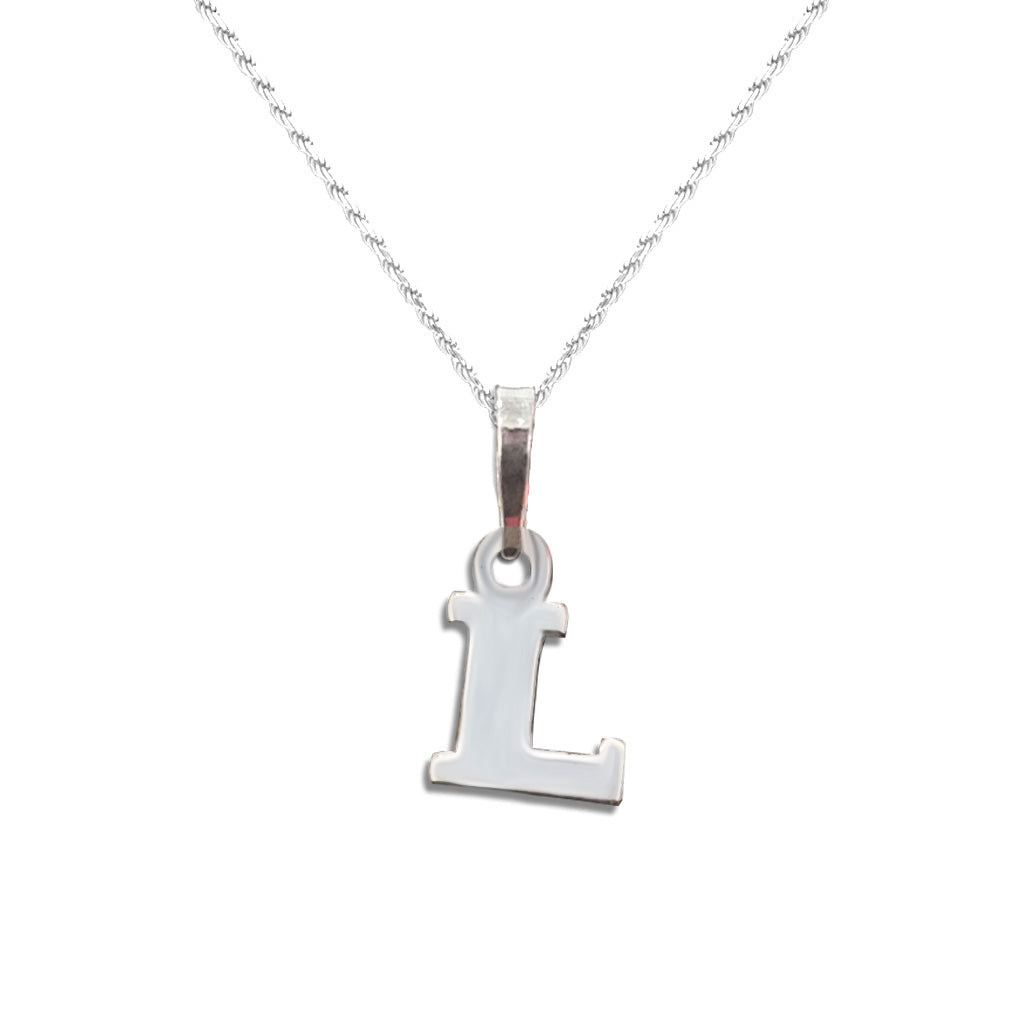 Real 925 Sterling Letter L Pendant Necklace