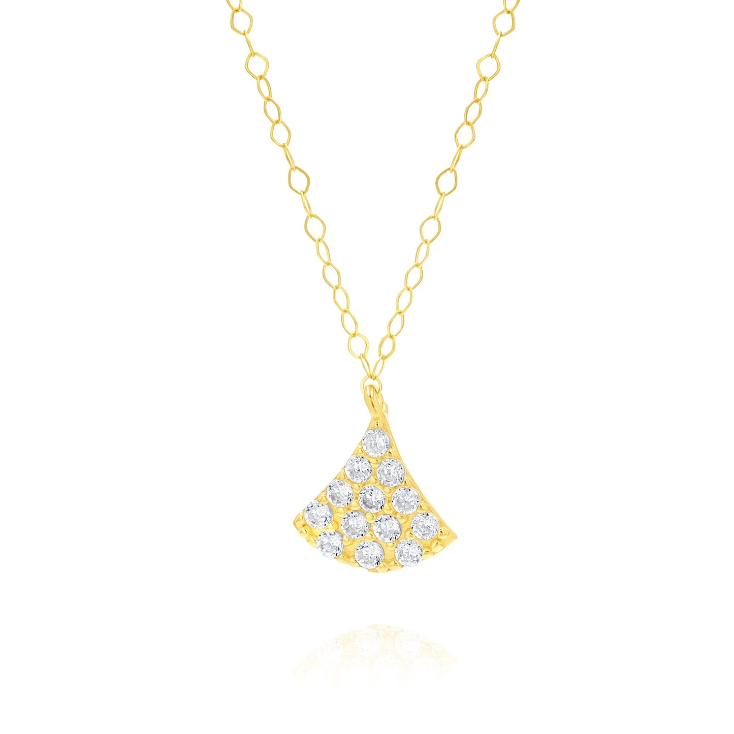 18K Pure Gold Stone Necklace