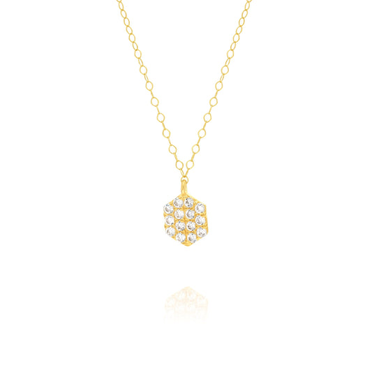 18K Pure Gold Stone Necklace