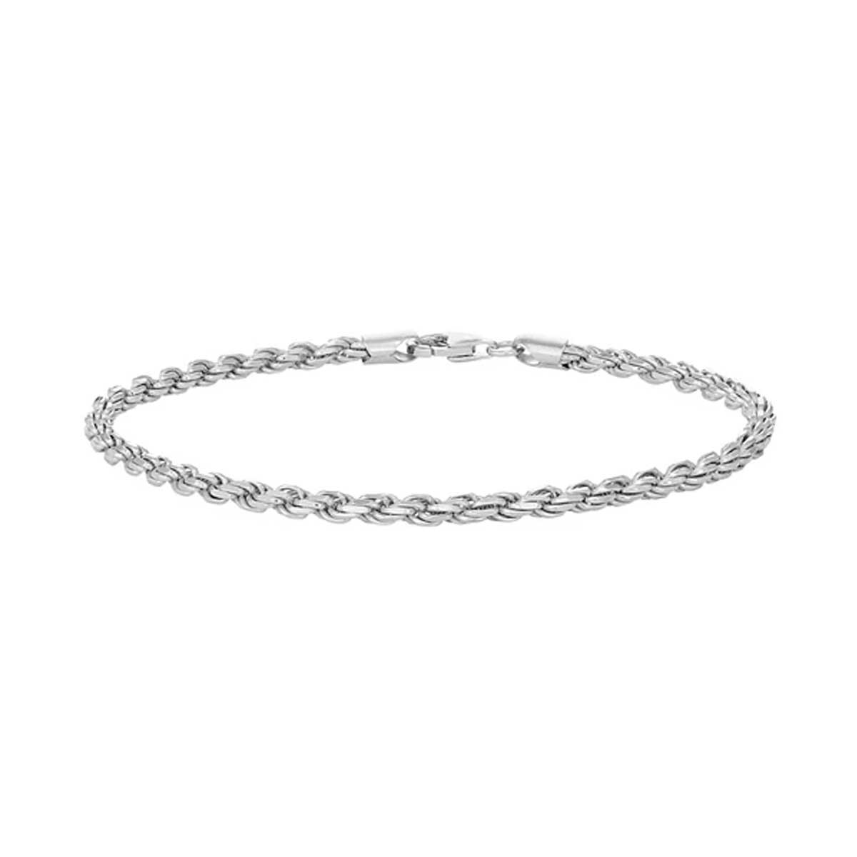 Real Sterling Silver 925 Rope w/ Beads Design Bracelet | Silver | 18K Gold Jewelry